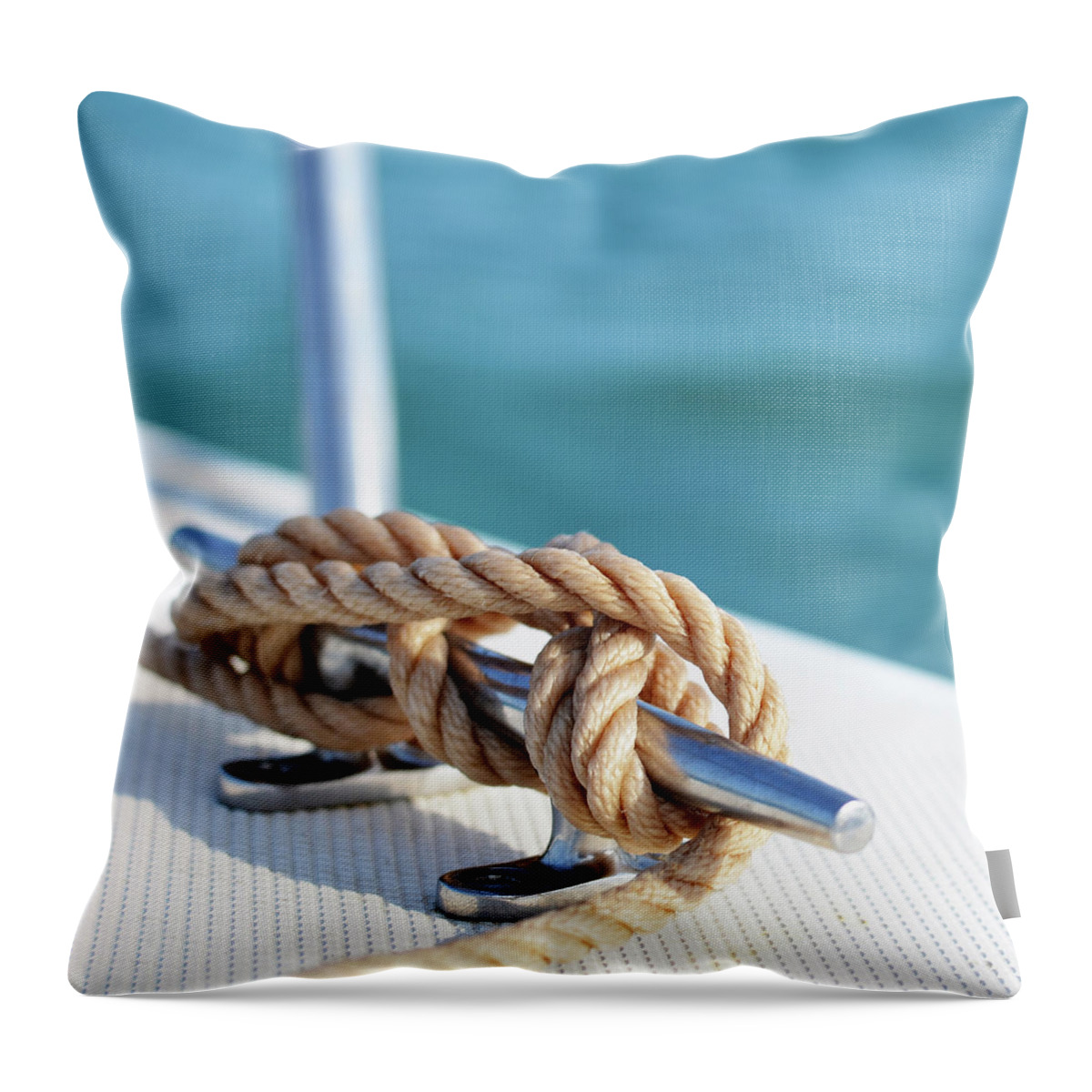 Sailors Knot Throw Pillow featuring the photograph Sailor's Knot Square #1 by Laura Fasulo