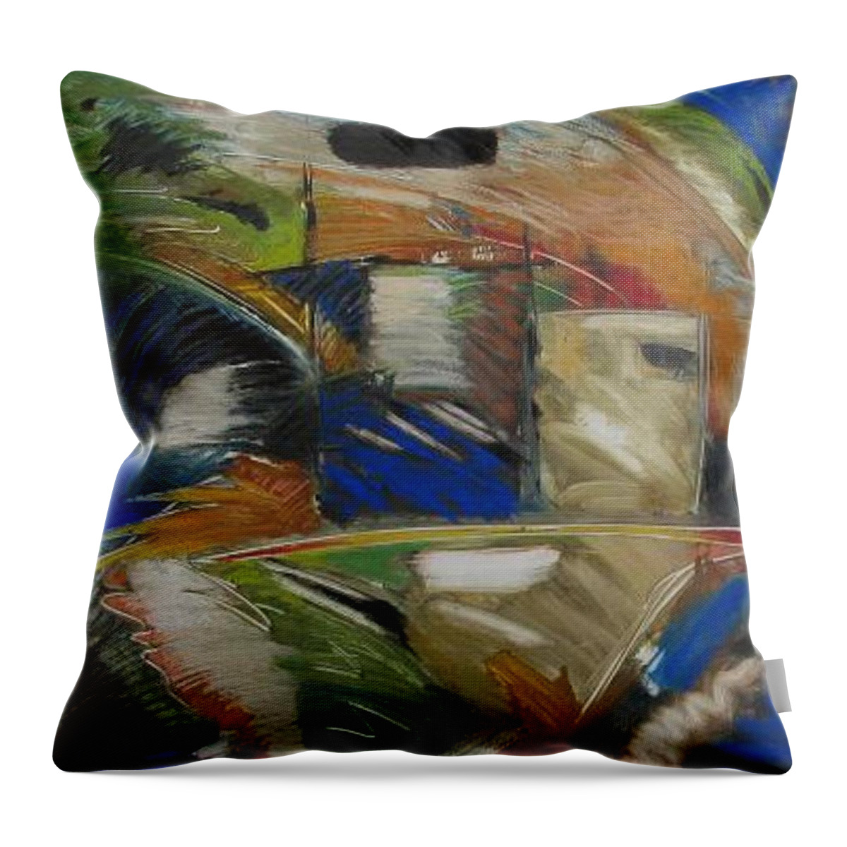 Motion Throw Pillow featuring the painting Second Try #2 by Gary Coleman