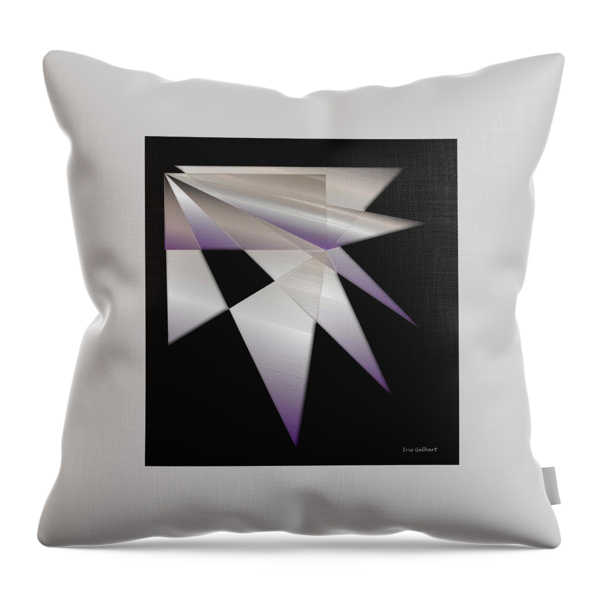Abstract Throw Pillow featuring the digital art Shattered #2 by Iris Gelbart