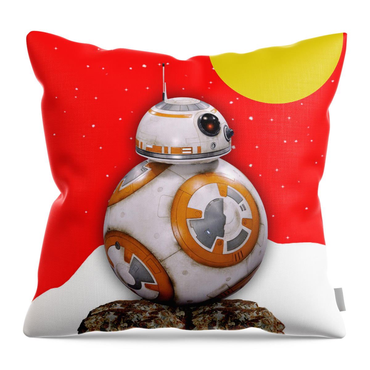 Bb-8 Throw Pillow featuring the mixed media Star Wars BB8 Collection #2 by Marvin Blaine