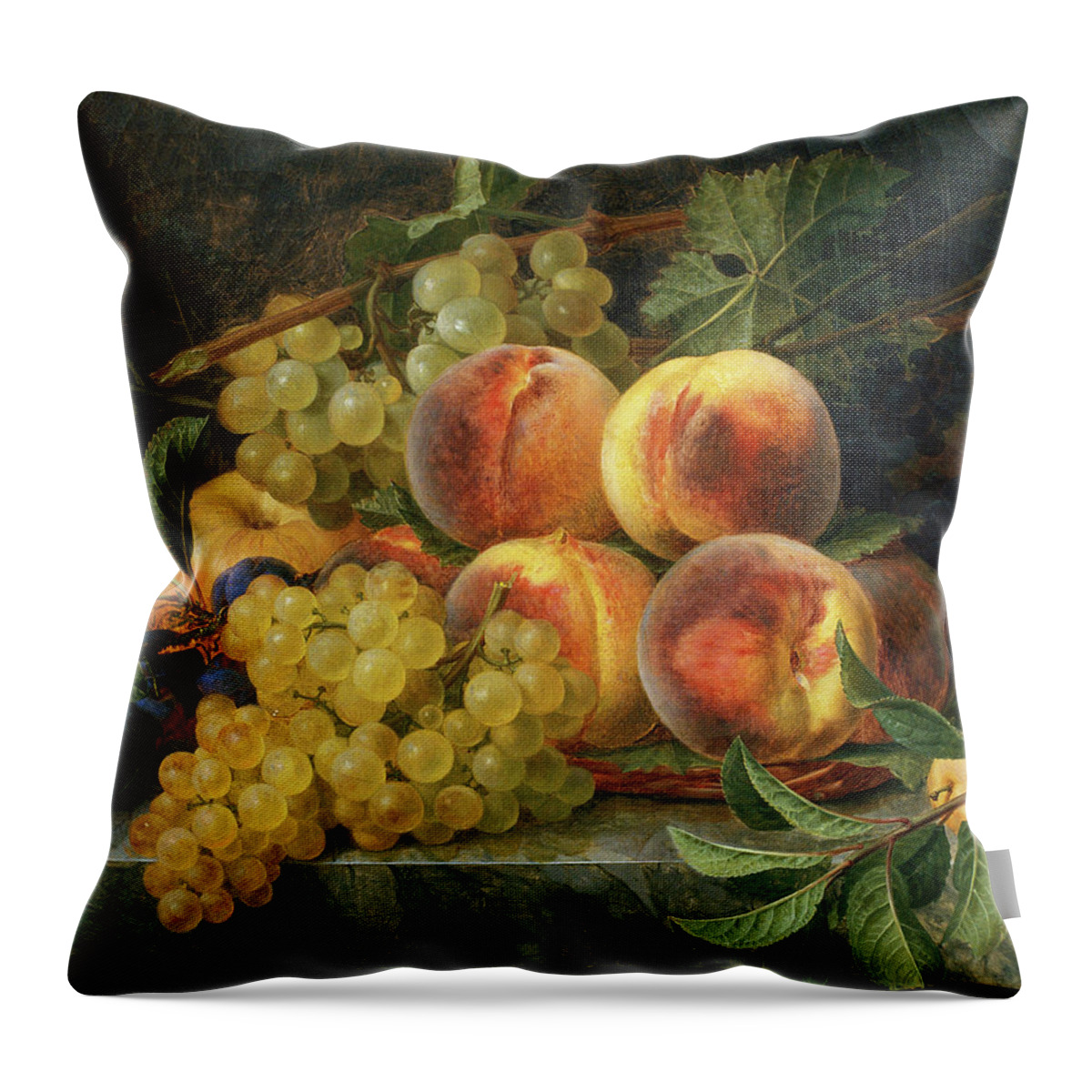 Francisco Lacoma Throw Pillow featuring the painting Still Life #2 by Francisco Lacoma y Fontanet