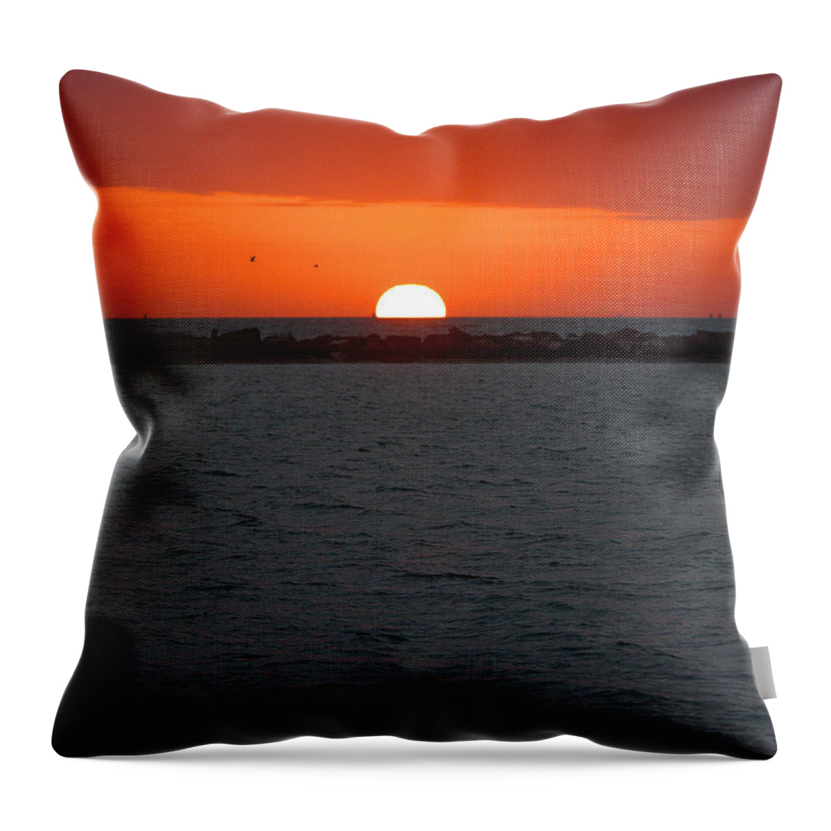 Roy Williams Throw Pillow featuring the photograph Sunrise At Corpus Christi #1 by Roy Williams