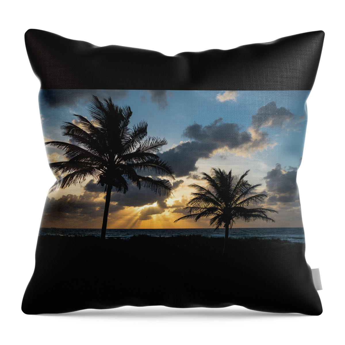 Florida Throw Pillow featuring the photograph Sunrise Palms Delray Beach Florida #2 by Lawrence S Richardson Jr