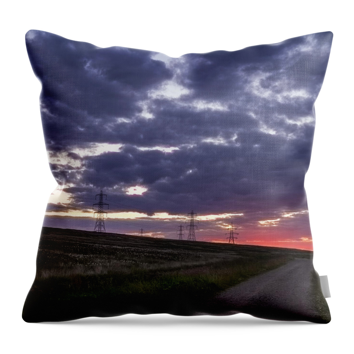 Sunset Throw Pillow featuring the photograph Sunset Pylon #2 by Chris Smith