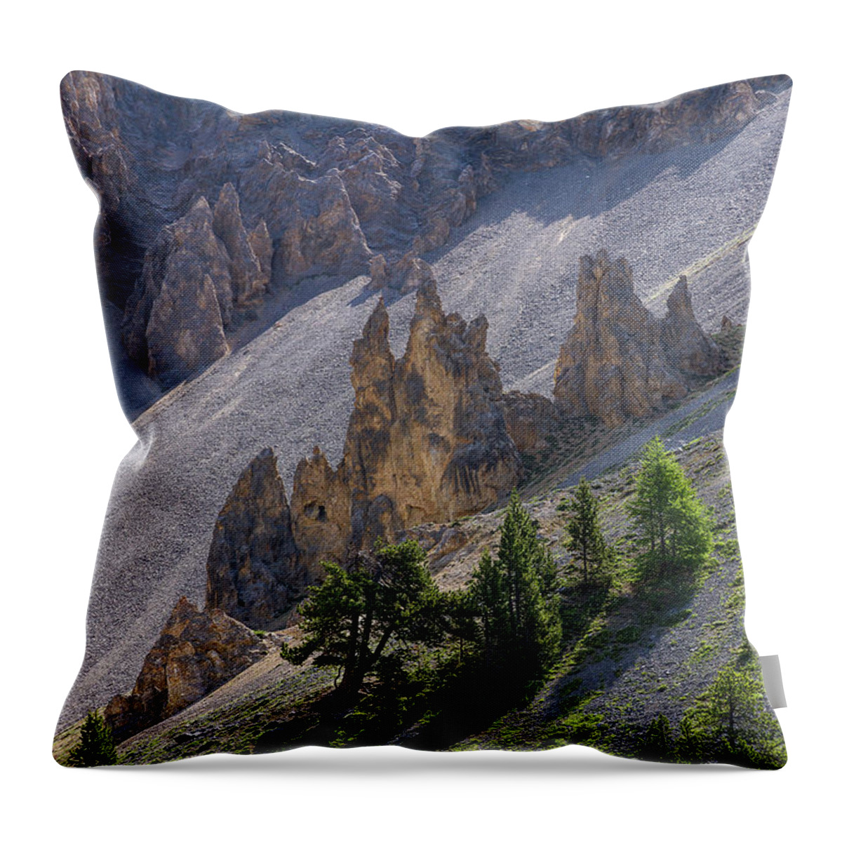 Mountain Landscape Throw Pillow featuring the photograph The Casse Deserte - French Alps #3 by Paul MAURICE