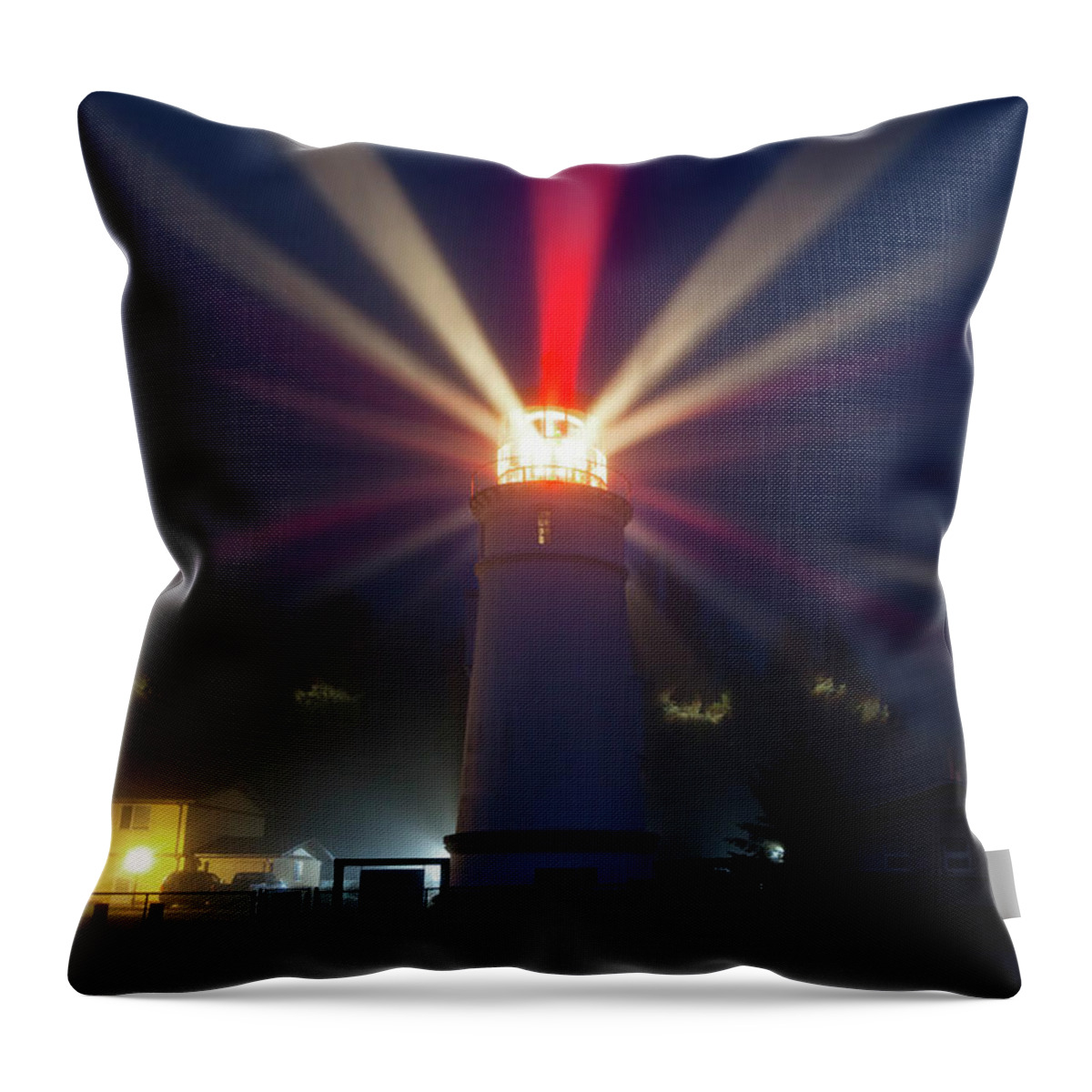 Umpqua Throw Pillow featuring the photograph Umpqua River Lighthouse #2 by Rick Pisio