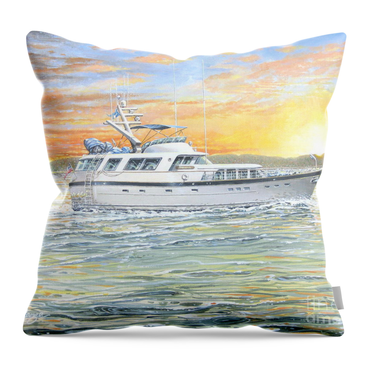 Seascape Throw Pillow featuring the painting Untitled #2 by Bob George