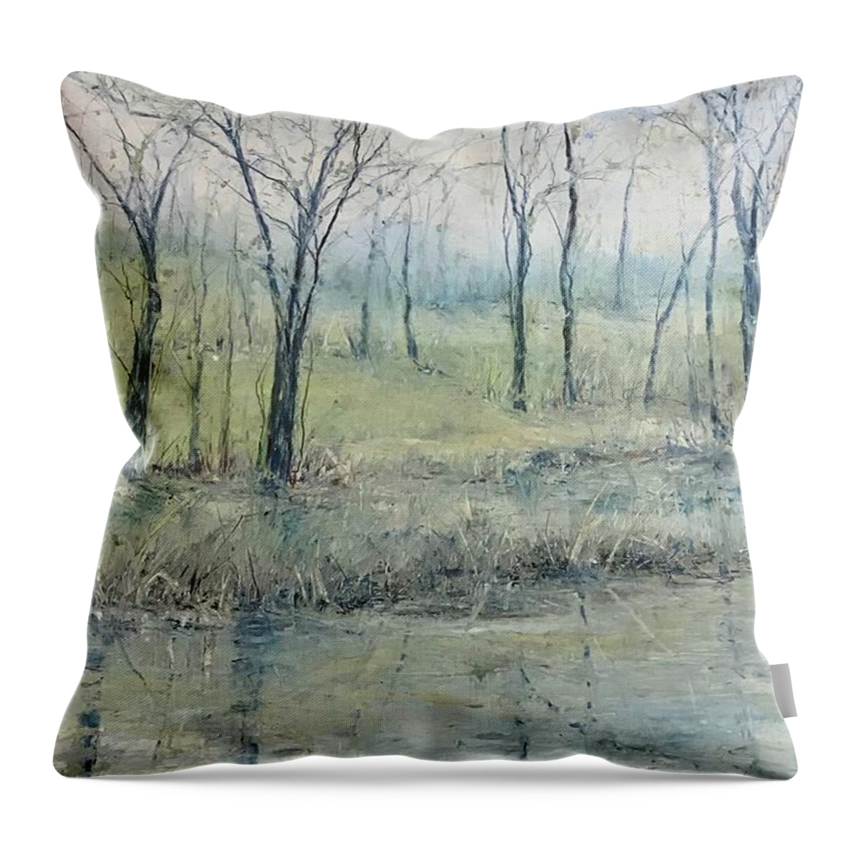  Throw Pillow featuring the painting Untitled #3 by Robin Miller-Bookhout