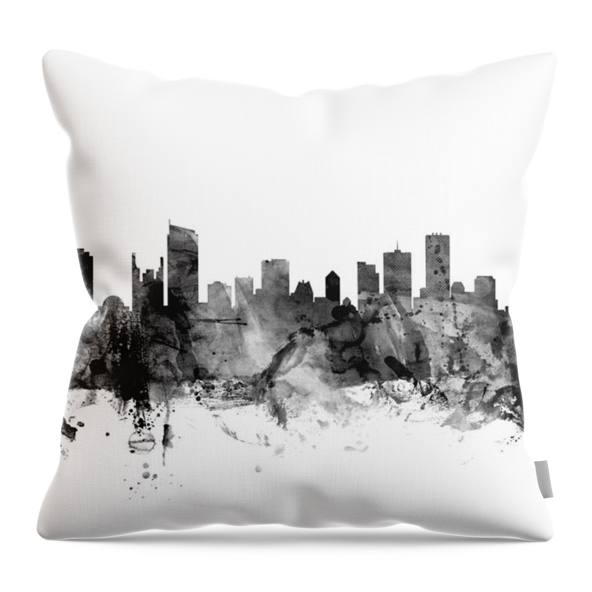 City Skyline Throw Pillow featuring the digital art Vancouver Canada Skyline #2 by Michael Tompsett