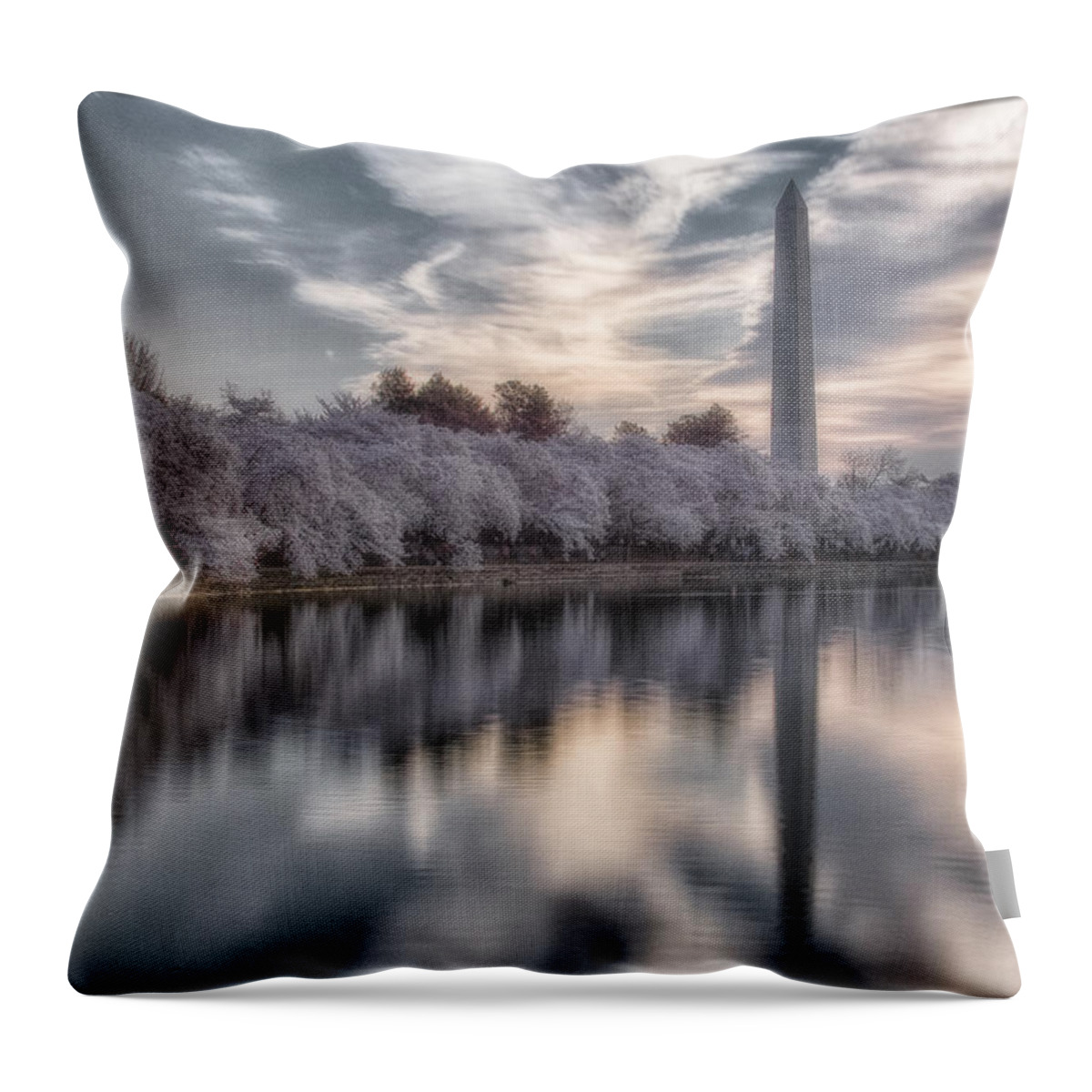 Cherry Blossoms Throw Pillow featuring the photograph Washington Sunrise #2 by Erika Fawcett