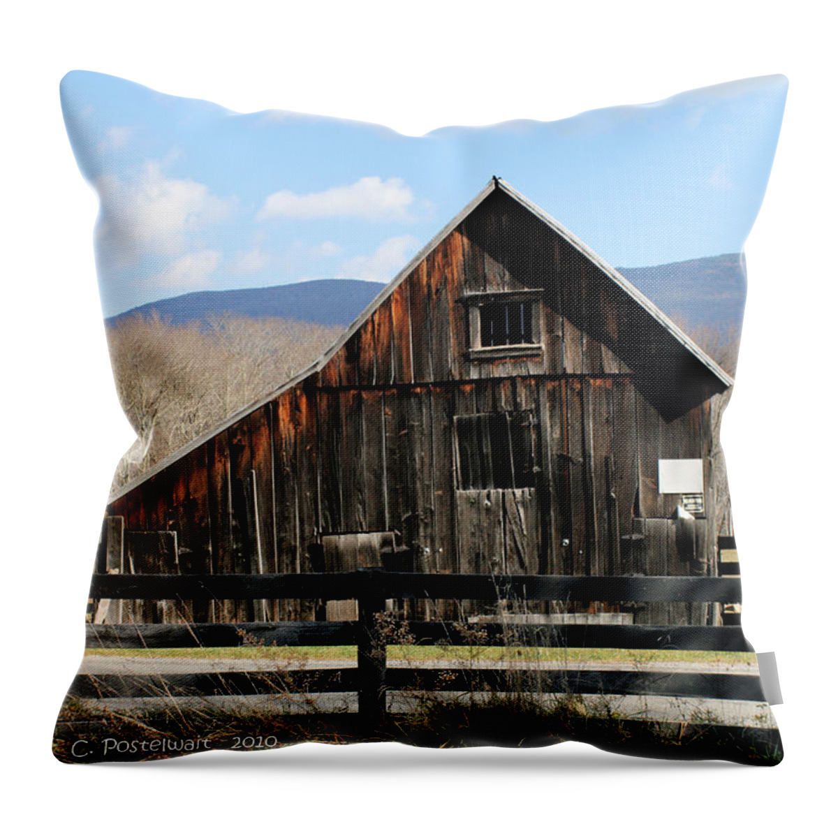 Barns Throw Pillow featuring the photograph West Virginia Barn by Carolyn Postelwait