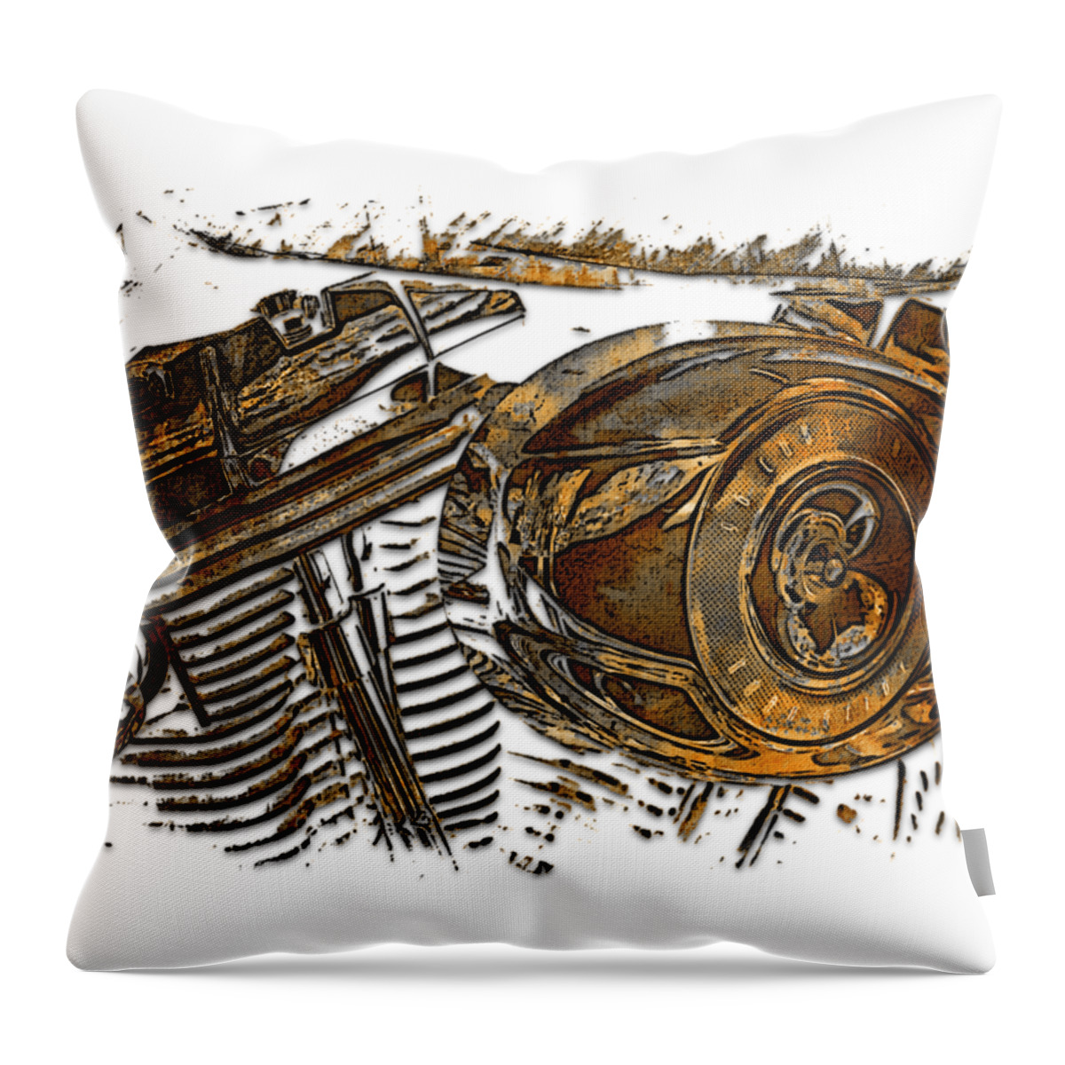 Earthy Throw Pillow featuring the photograph 2007 Harley C 01 Earthy 3 Dimensional by DiDesigns Graphics