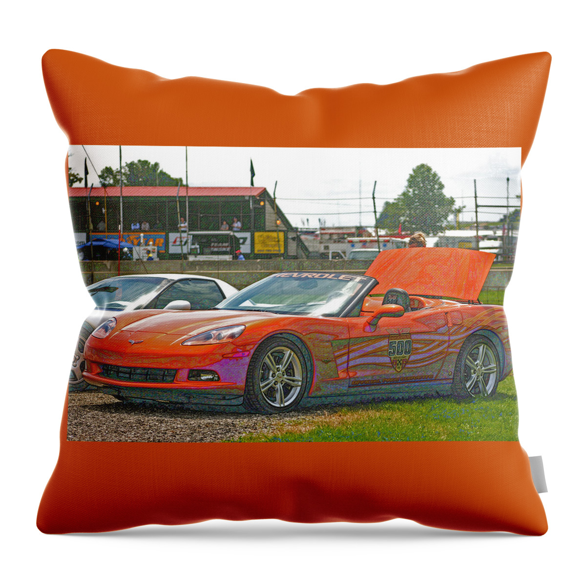 2007 Throw Pillow featuring the digital art 2007 Indianapolis Pace car by Darrell Foster