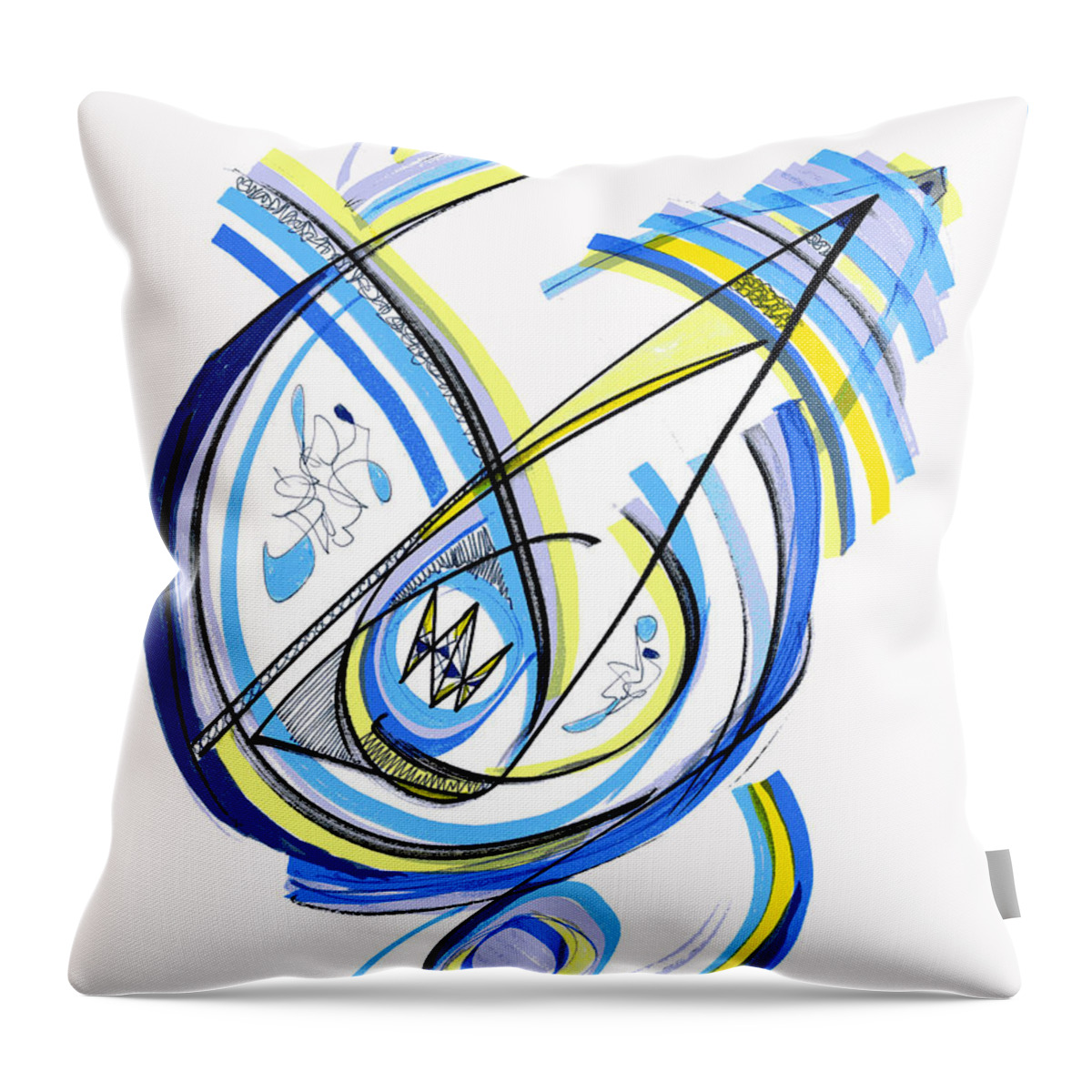 Abstract Throw Pillow featuring the drawing 2010 Drawing One by Lynne Taetzsch
