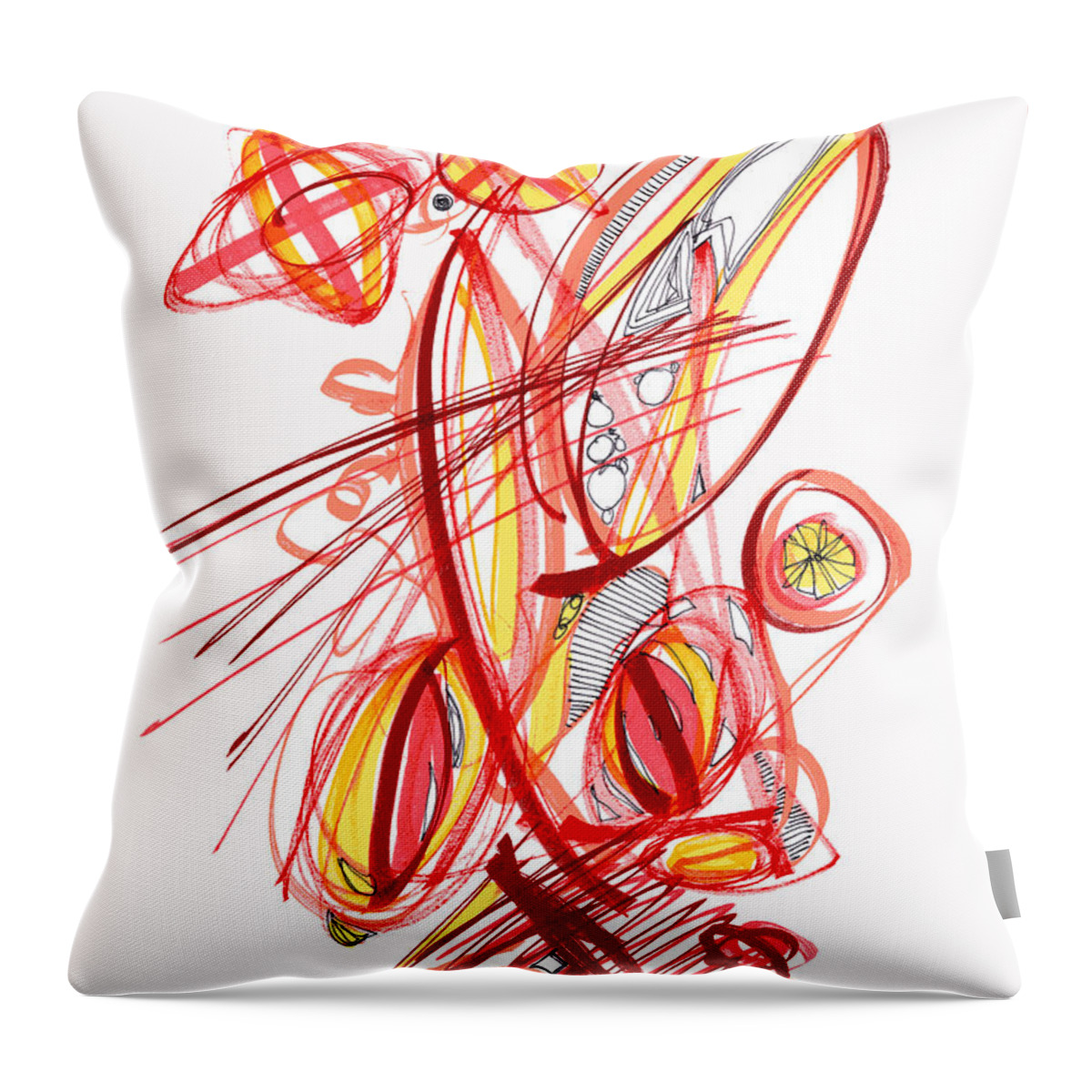 Abstract Throw Pillow featuring the drawing 2010 Drawing Two by Lynne Taetzsch