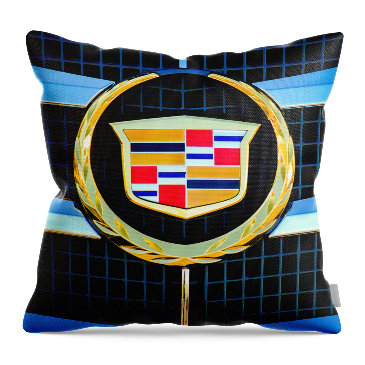 2011 Cadillac Cts Performance Collection Emblem Throw Pillow featuring the photograph 2011 Cadillac CTS Performance Collection -0584c45 by Jill Reger
