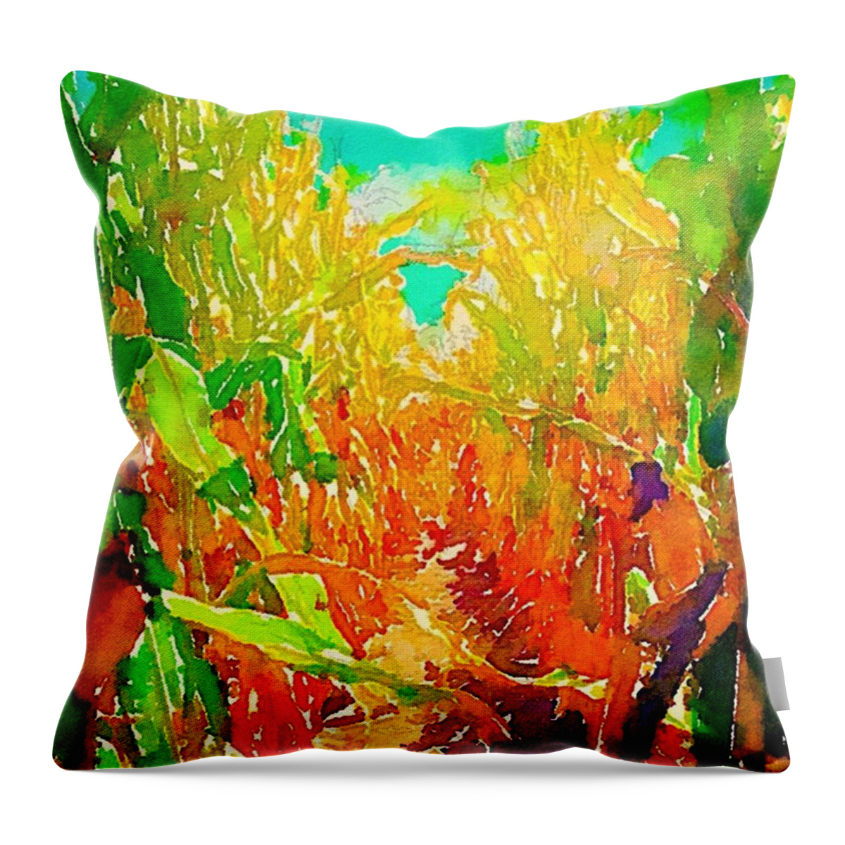 Autumn Throw Pillow featuring the photograph Up the Row Square by Jennifer Richter