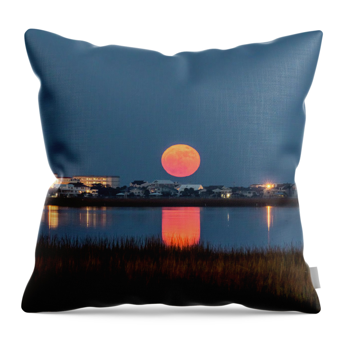 Supermoon Throw Pillow featuring the photograph 2017 Supermoon by Francis Trudeau