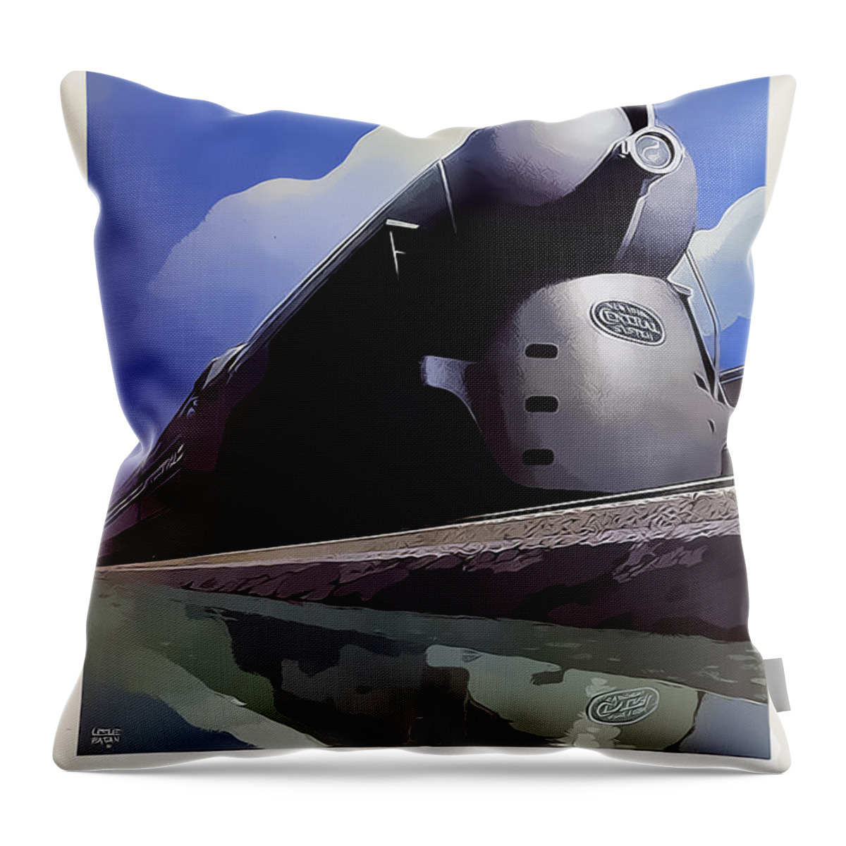 20th Century Limited Throw Pillow featuring the digital art 20th Century Limited by Chuck Staley