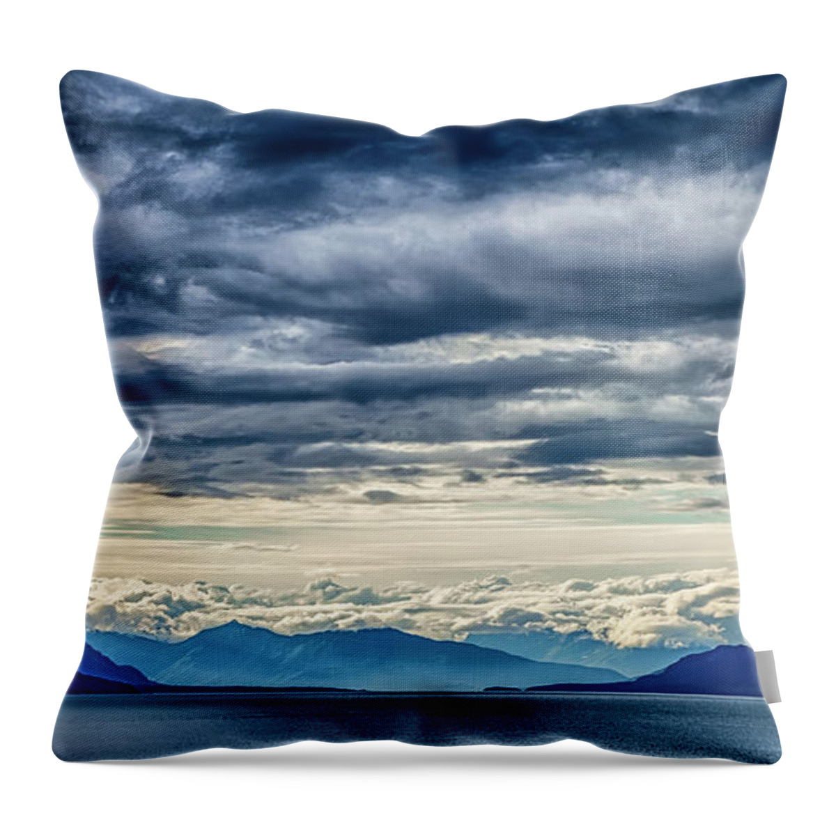 Landscape Throw Pillow featuring the photograph Beautiful Sunset And Cloudsy Landscape In Alaska Mountains #21 by Alex Grichenko