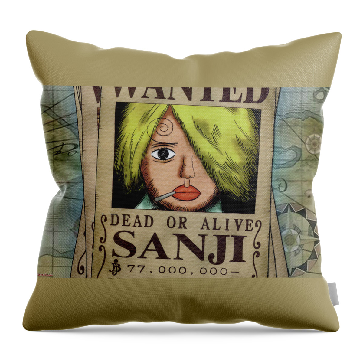One Piece Throw Pillow featuring the digital art One Piece #22 by Super Lovely