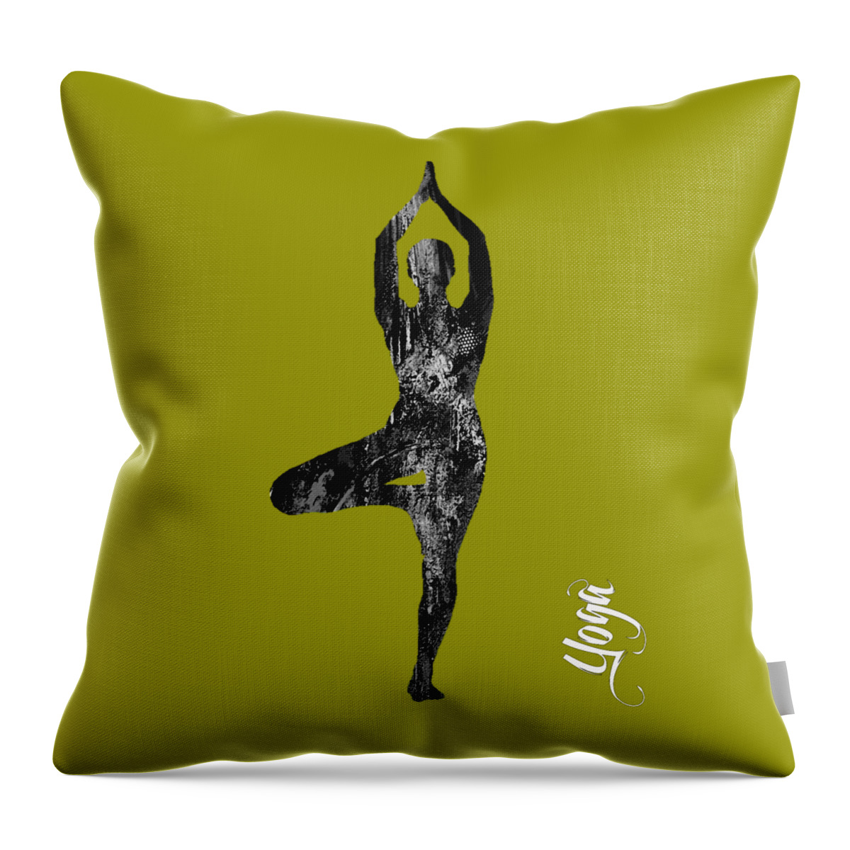 Yoga Throw Pillow featuring the mixed media Yoga Collection #22 by Marvin Blaine