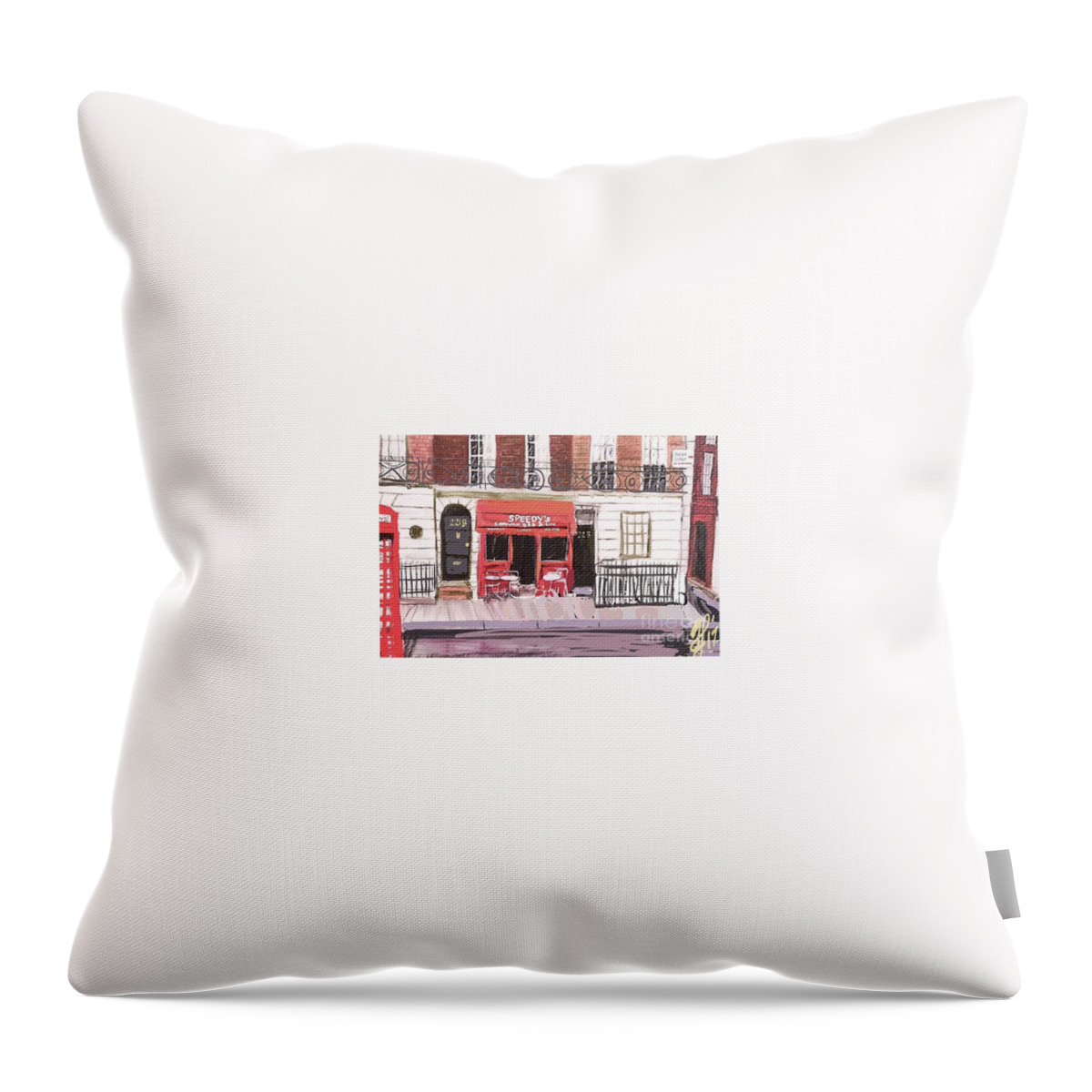  Throw Pillow featuring the painting 221 B Baker Street by Francois Lamothe