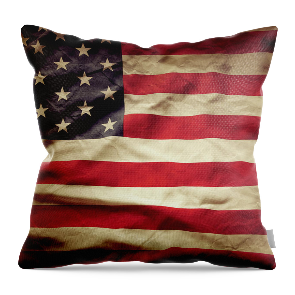 Flag Throw Pillow featuring the photograph American flag 11 by Les Cunliffe