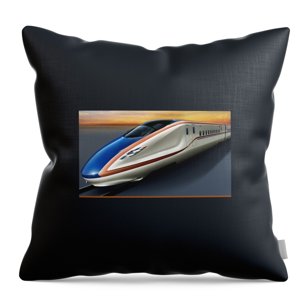 Train Throw Pillow featuring the digital art Train #25 by Maye Loeser