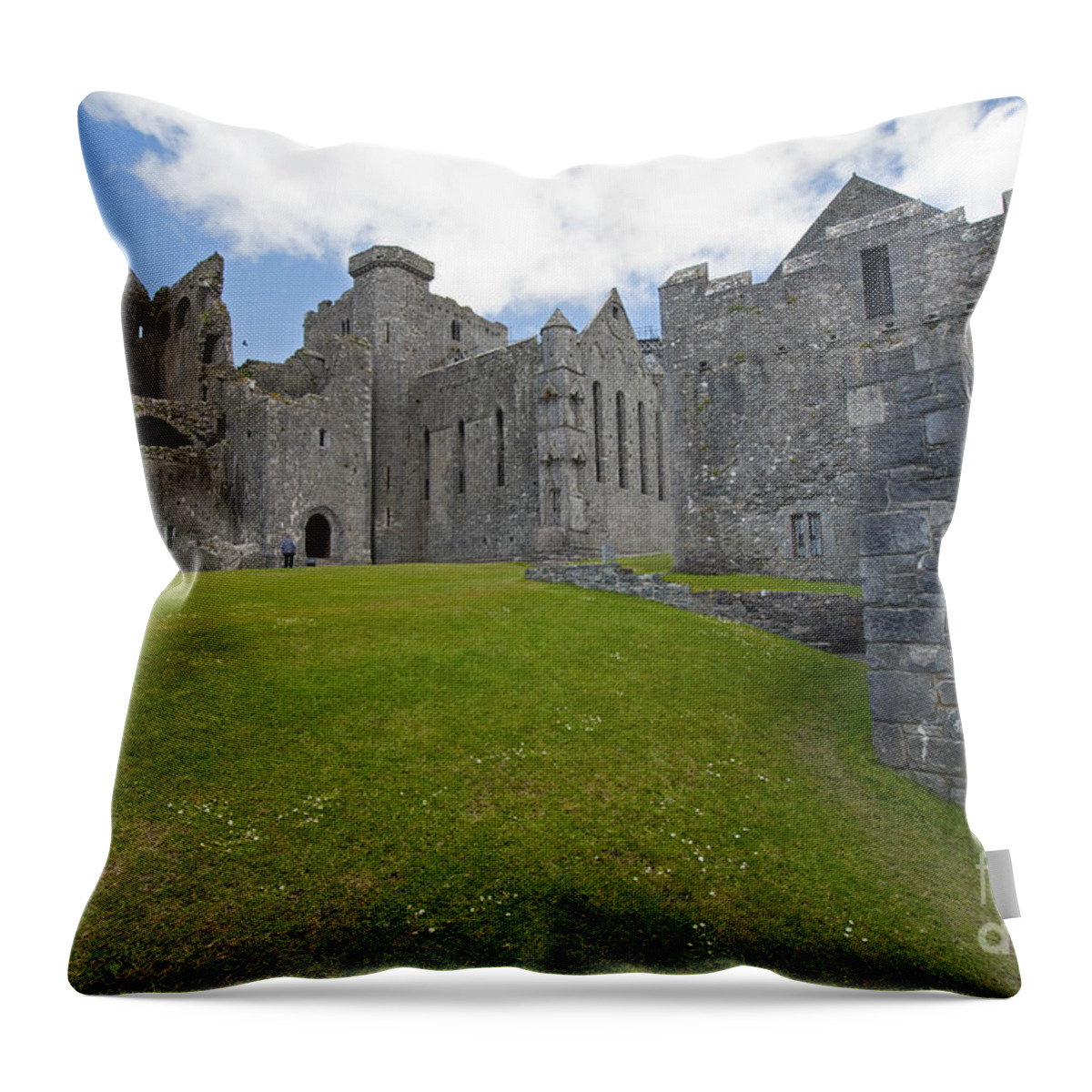 Rock Of Cashel Throw Pillow featuring the photograph 257 rock of Cashel by Cindy Murphy - NightVisions 