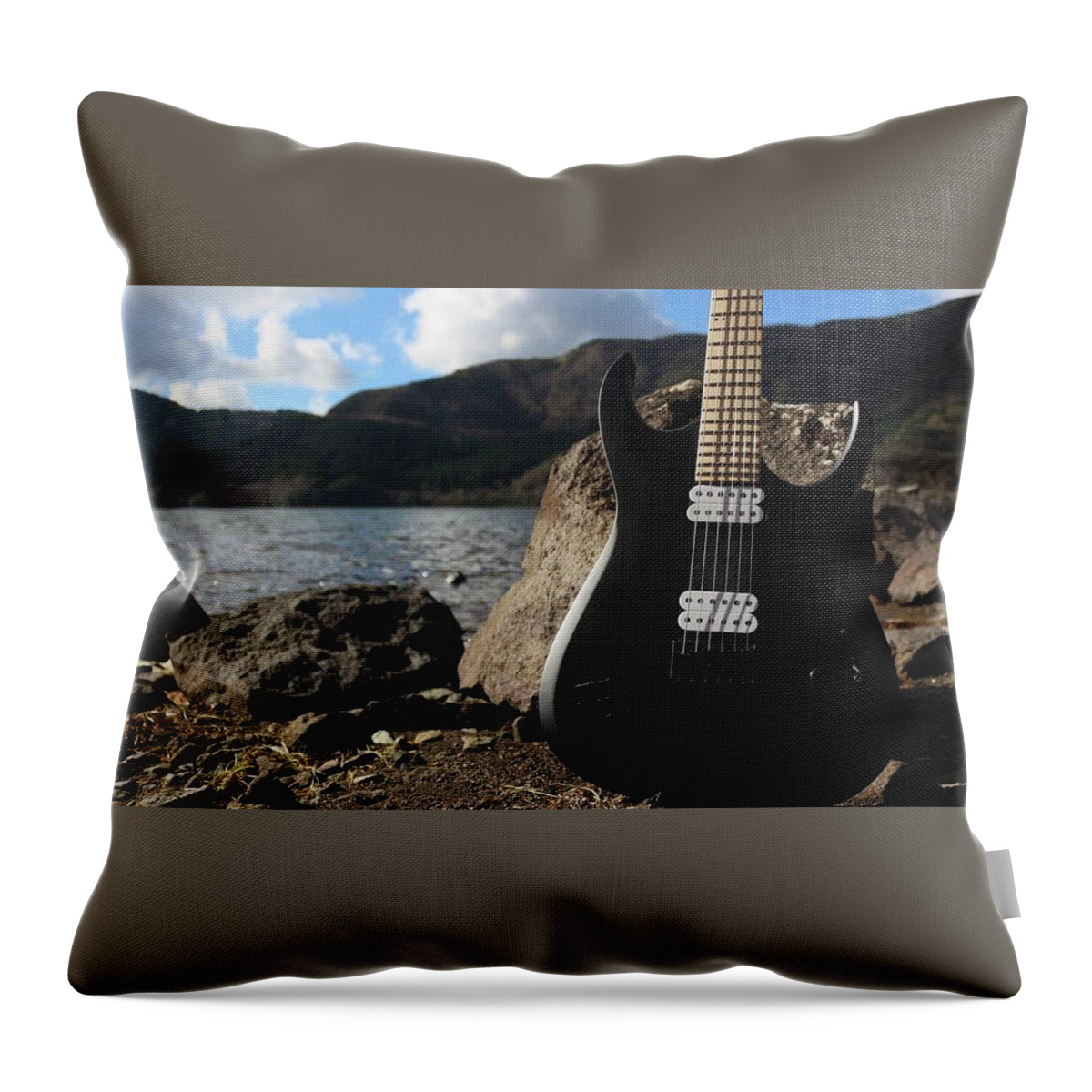 Guitar Throw Pillow featuring the photograph Guitar #26 by Jackie Russo