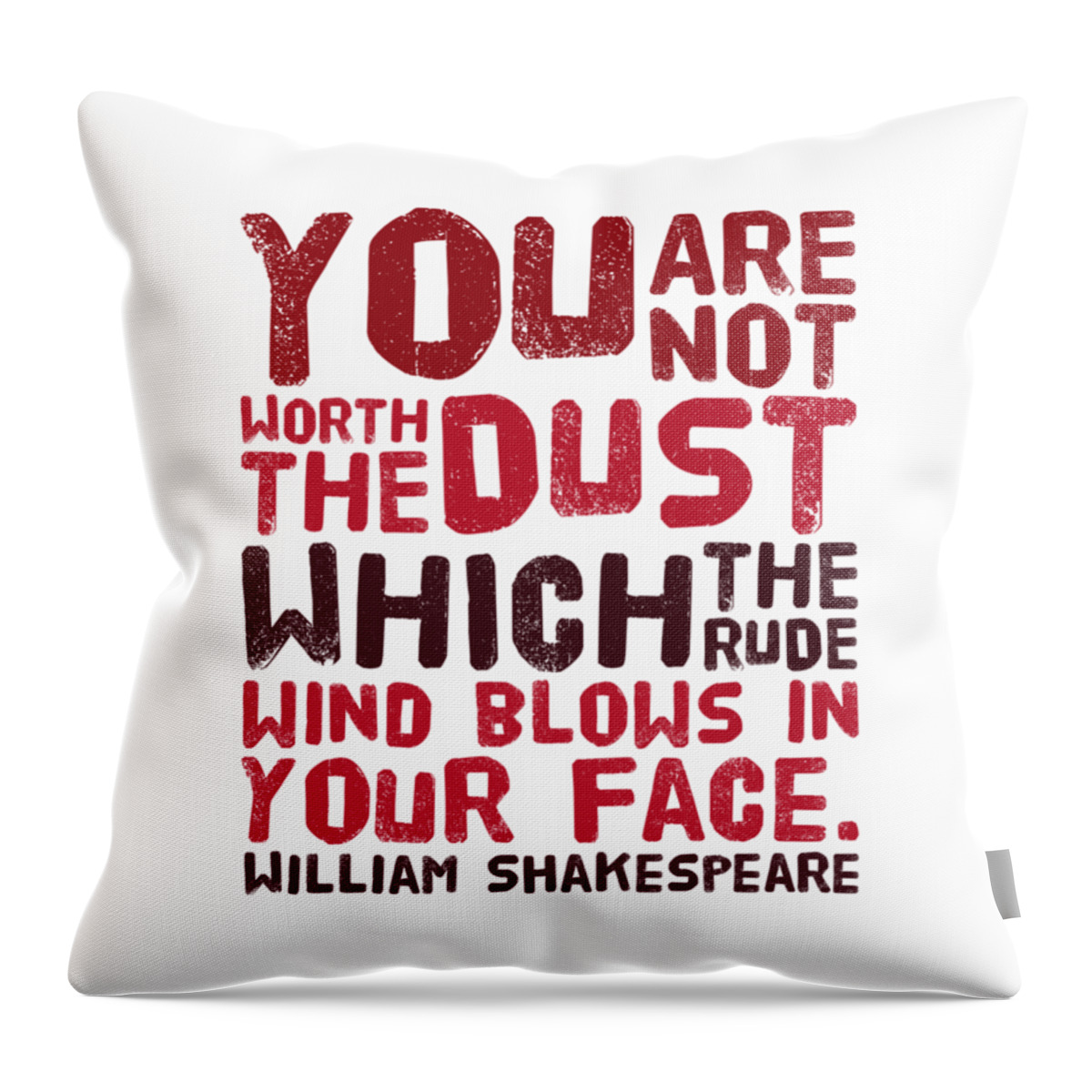 William Throw Pillow featuring the digital art William Shakespeare, Insults and Profanities #27 by Esoterica Art Agency