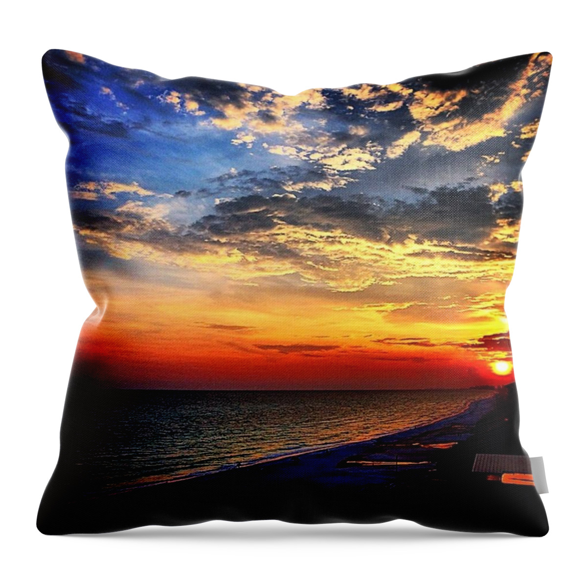 Summer Throw Pillow featuring the photograph Beach Sunset by Elle Jay