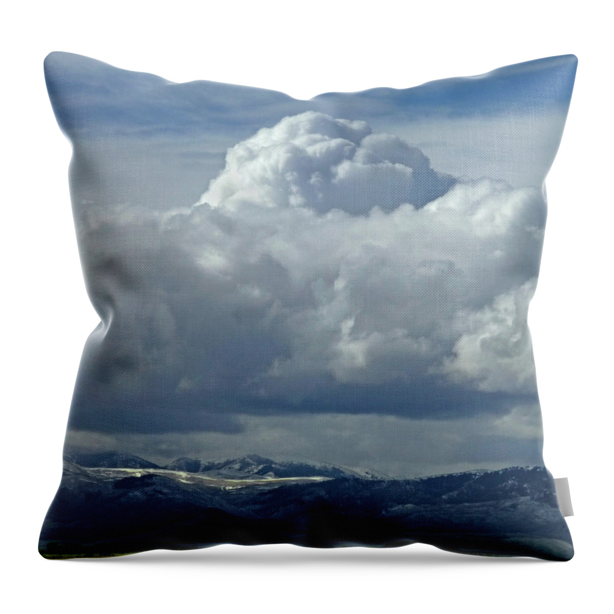 Clouds Throw Pillow featuring the photograph 2D07521-DC Clouds over Thousand Spring Valley by Ed Cooper Photography