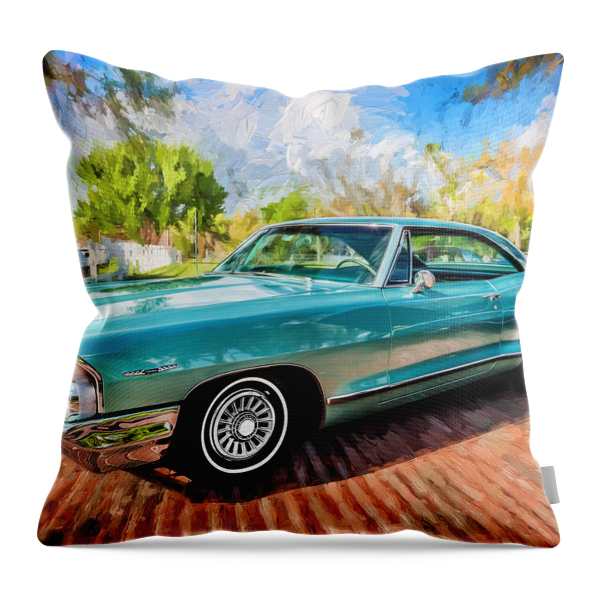 1965 Pontiac Catalina Throw Pillow featuring the photograph 1965 Pontiac Catalina Coupe Painted #4 by Rich Franco