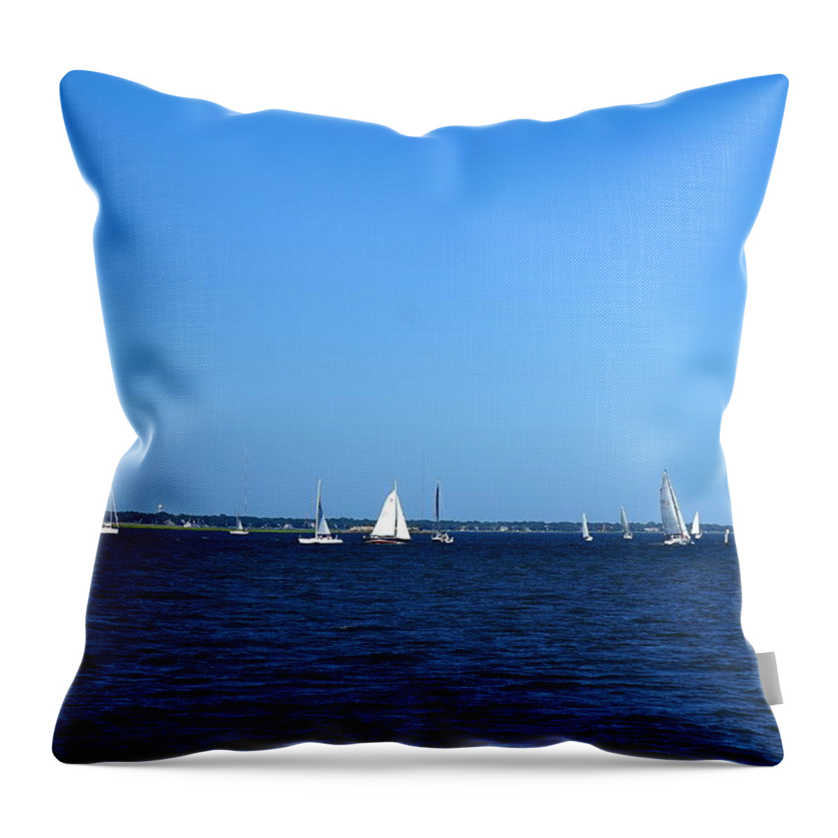 Battery Throw Pillow featuring the photograph The Battery- Charleston by Laurie Perry