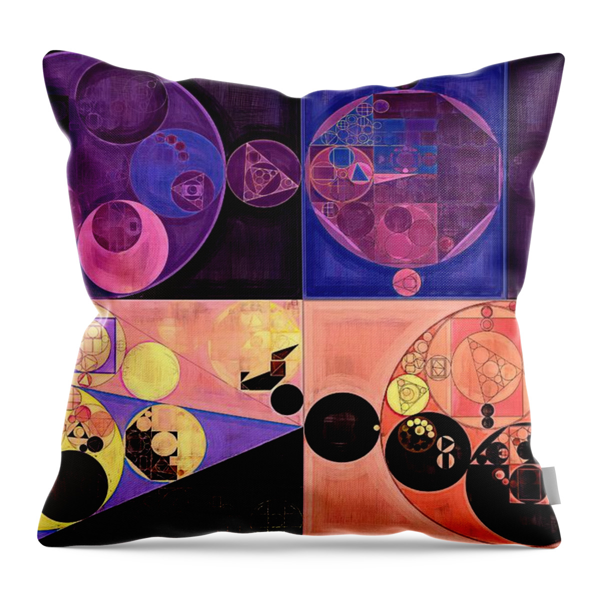 Eminence Throw Pillow featuring the digital art Abstract painting - Seal brown #3 by Vitaliy Gladkiy