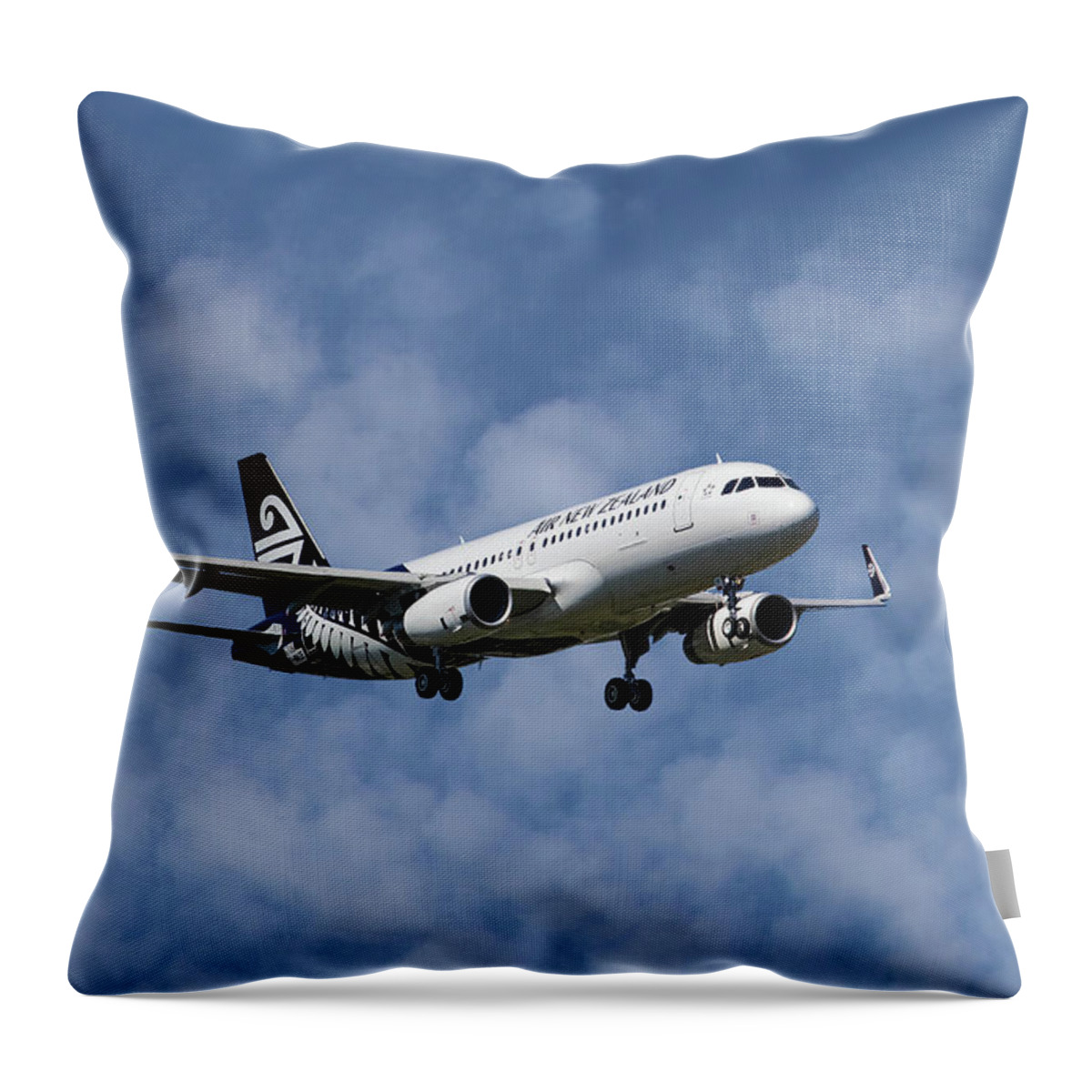 Air New Zealand Throw Pillow featuring the photograph Air New Zealand Airbus A320 #3 by Smart Aviation