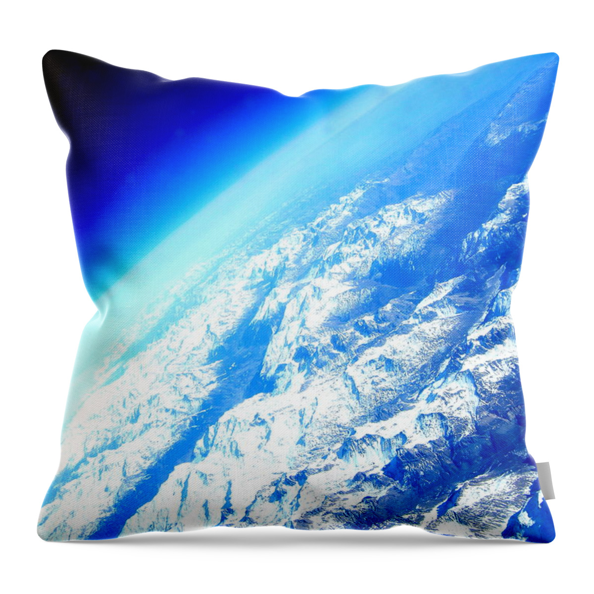 Alpine From Sky Throw Pillow featuring the photograph Alpine from sky #3 by Kumiko Mayer