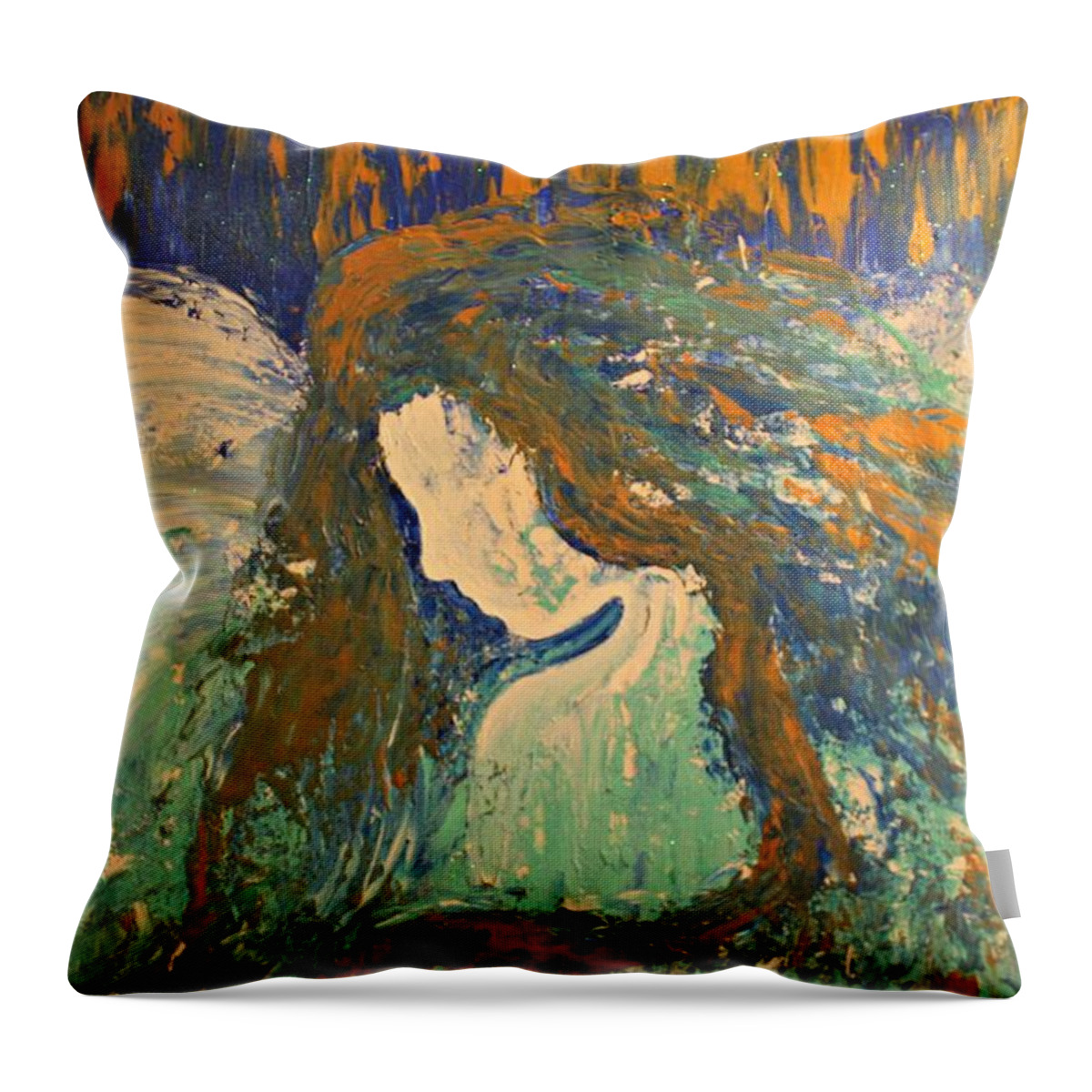 Angel Painting. Angel Throw Pillow featuring the painting Angel #3 by Alma Yamazaki