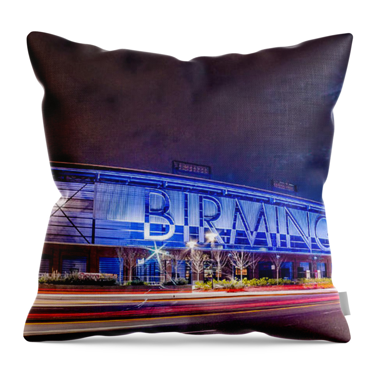 Alabama Throw Pillow featuring the photograph April 2015 - birmingham alabama regions field minor league baseb #3 by Alex Grichenko