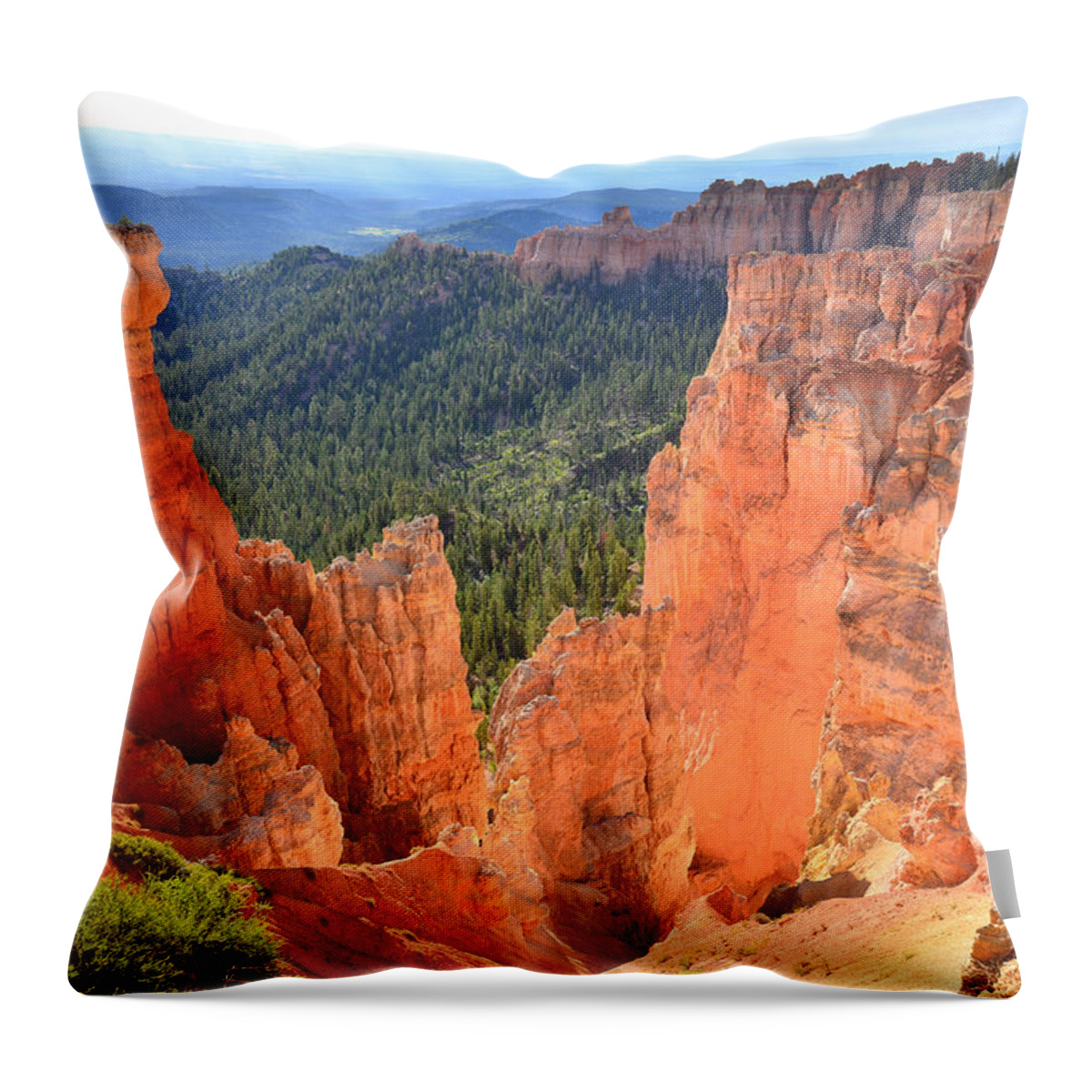 Bryce Canyon National Park Throw Pillow featuring the photograph Aqua Canyon #5 by Ray Mathis