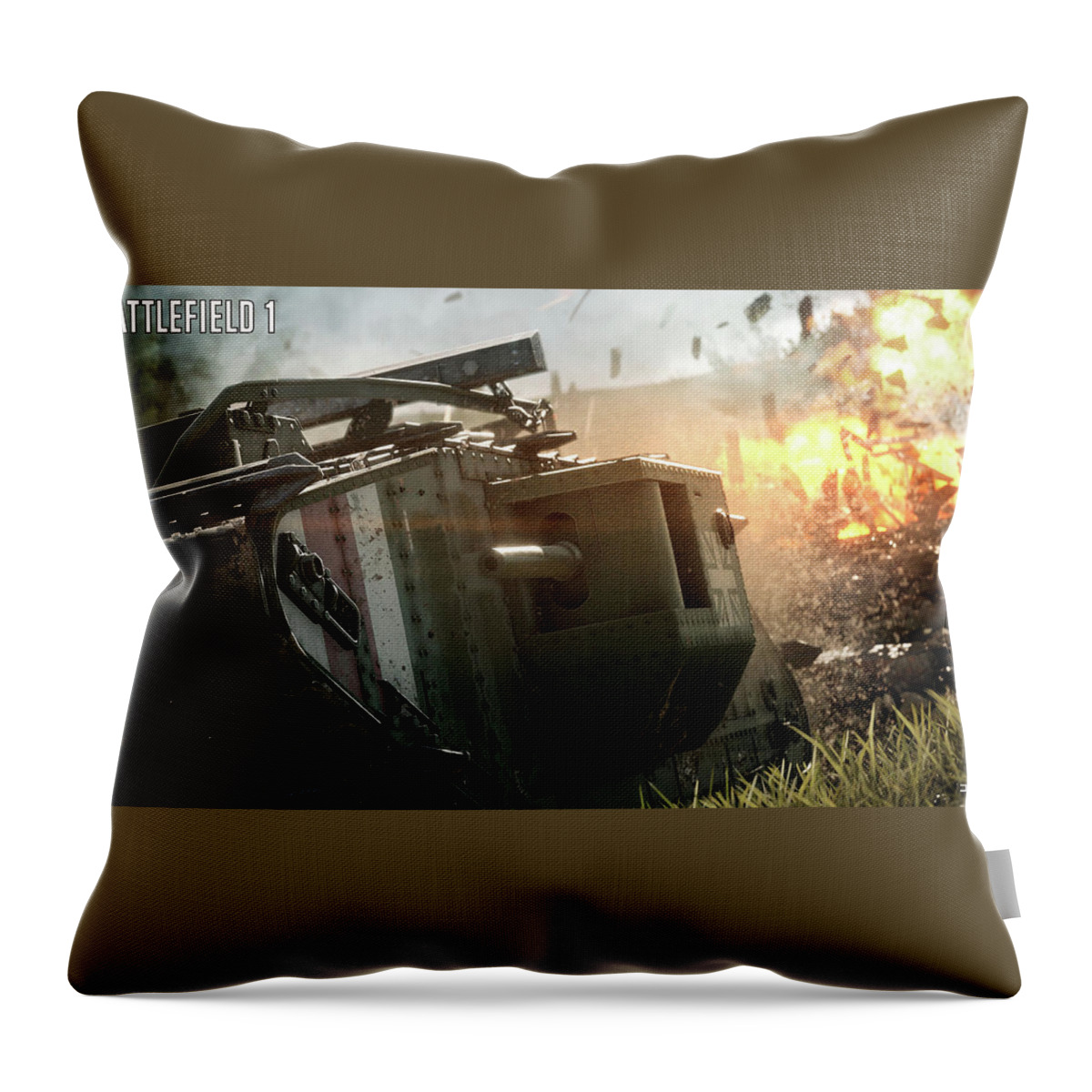 Battlefield 1 Throw Pillow featuring the digital art Battlefield 1 #3 by Super Lovely