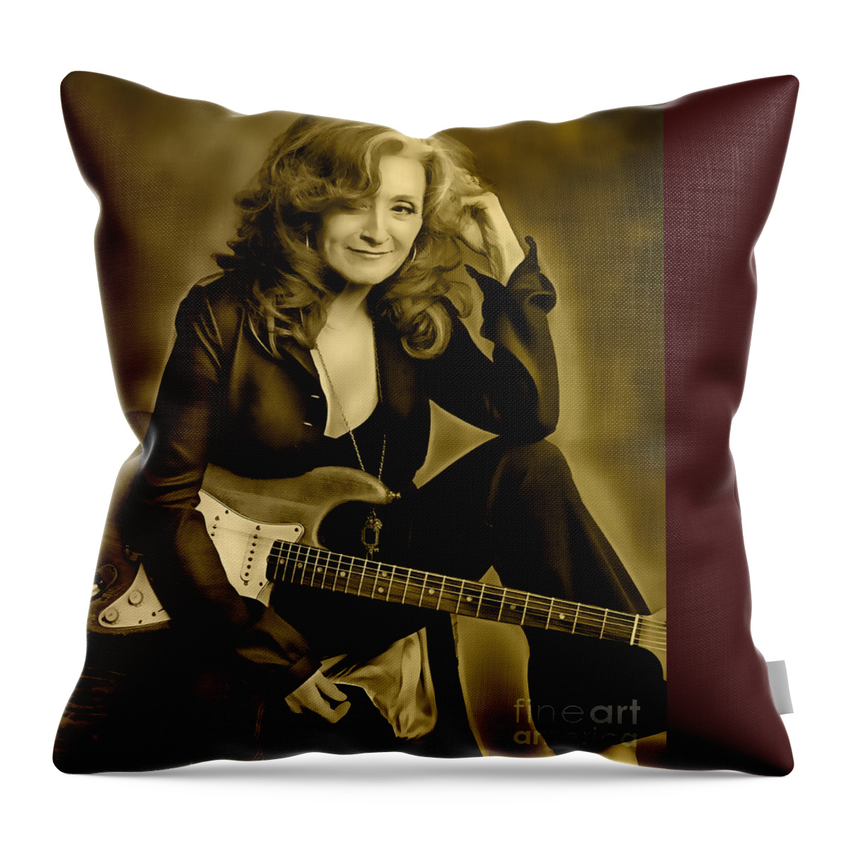 Bonnie Raitt Throw Pillow featuring the mixed media Bonnie Raitt Collection #4 by Marvin Blaine
