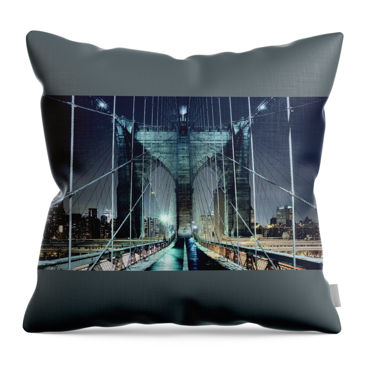 Brooklyn Bridge Throw Pillow featuring the photograph Brooklyn Bridge #3 by Jackie Russo