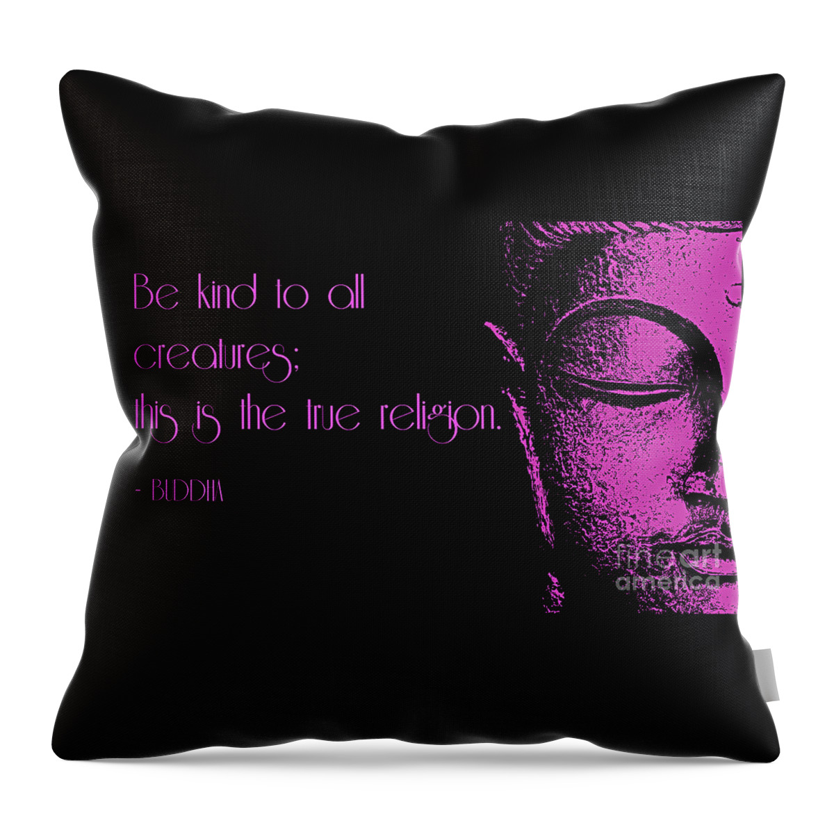 Buddha Throw Pillow featuring the digital art Buddha #3 by Binka Kirova