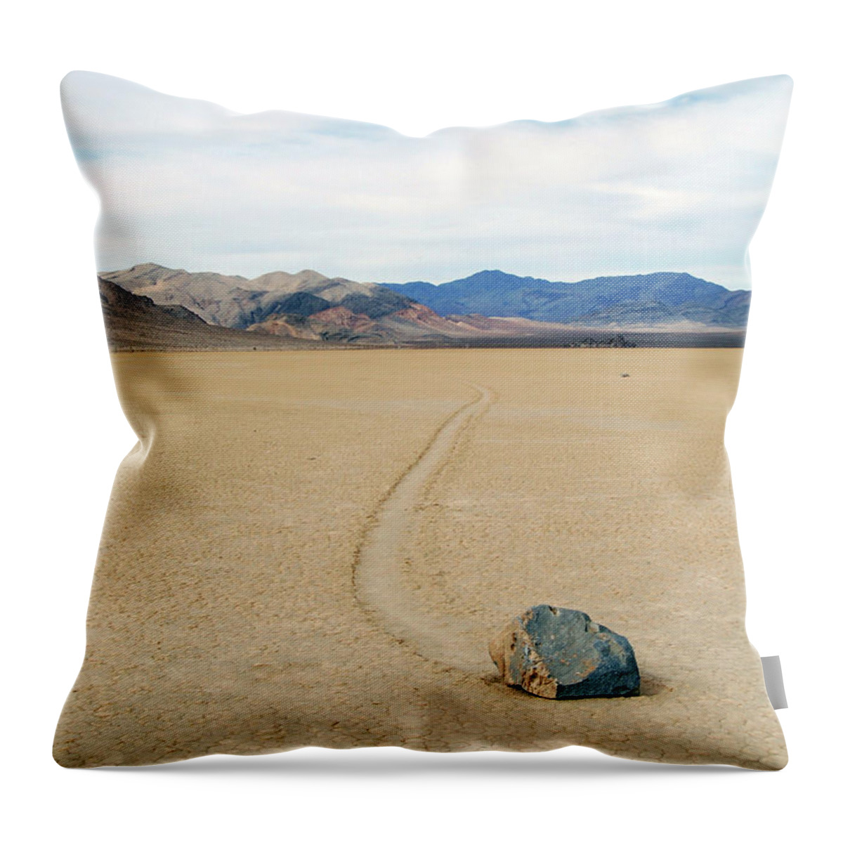 Death Valley Throw Pillow featuring the photograph Death Valley Racetrack #3 by Breck Bartholomew