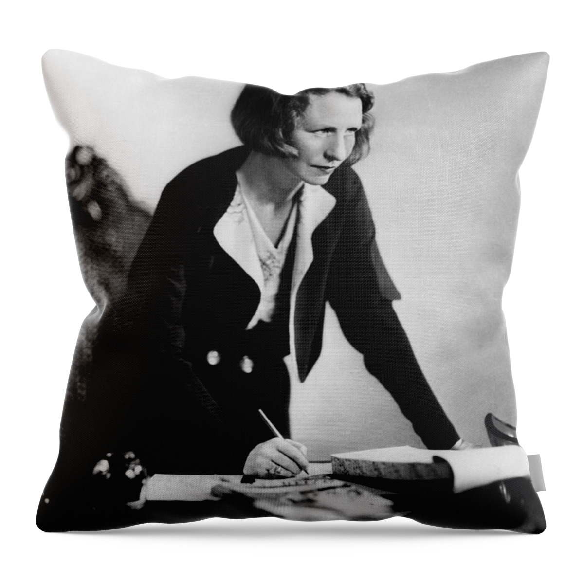 1933 Throw Pillow featuring the photograph Edna St. Vincent Millay #5 by Granger