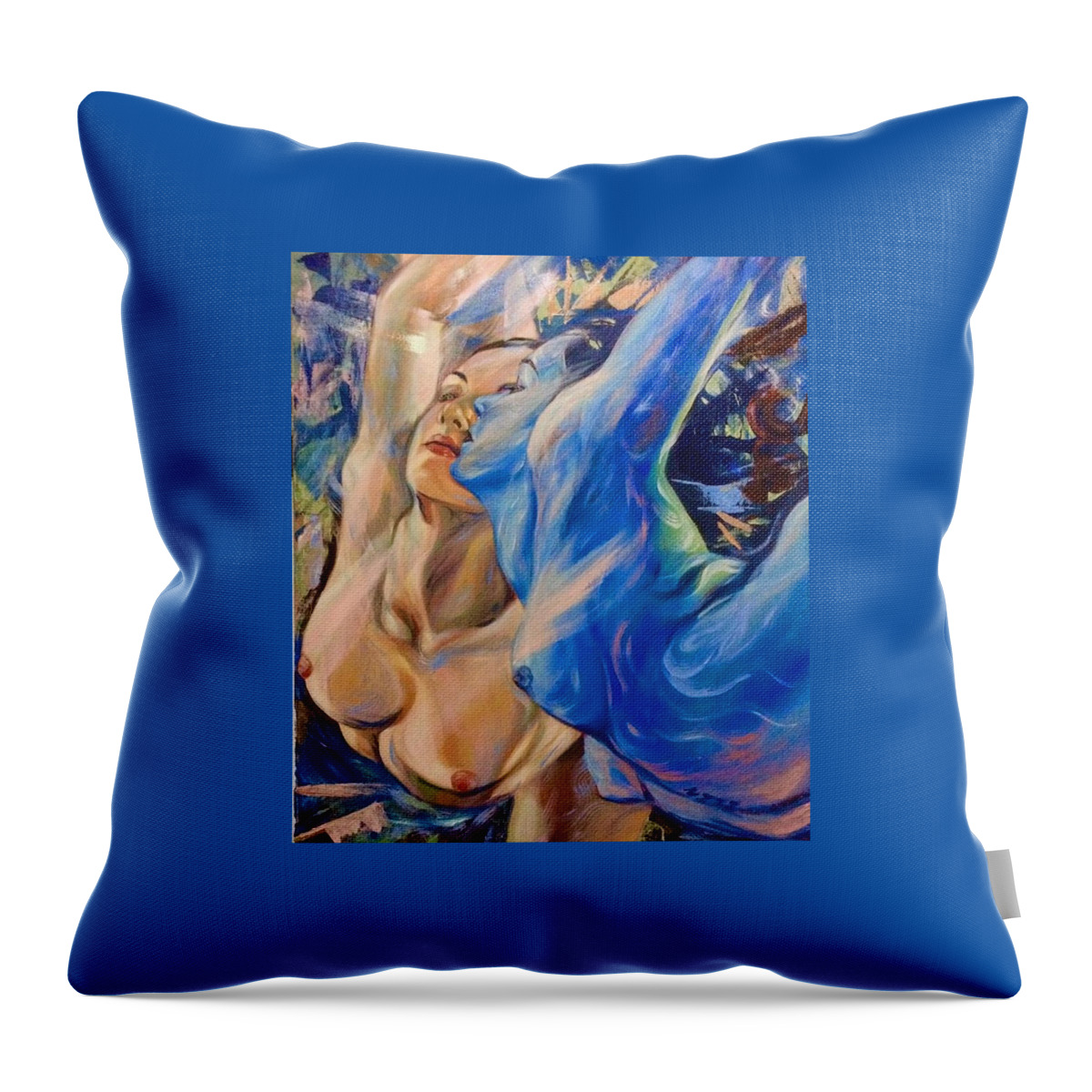  Throw Pillow featuring the painting Emotions #3 by Niti Is a painter