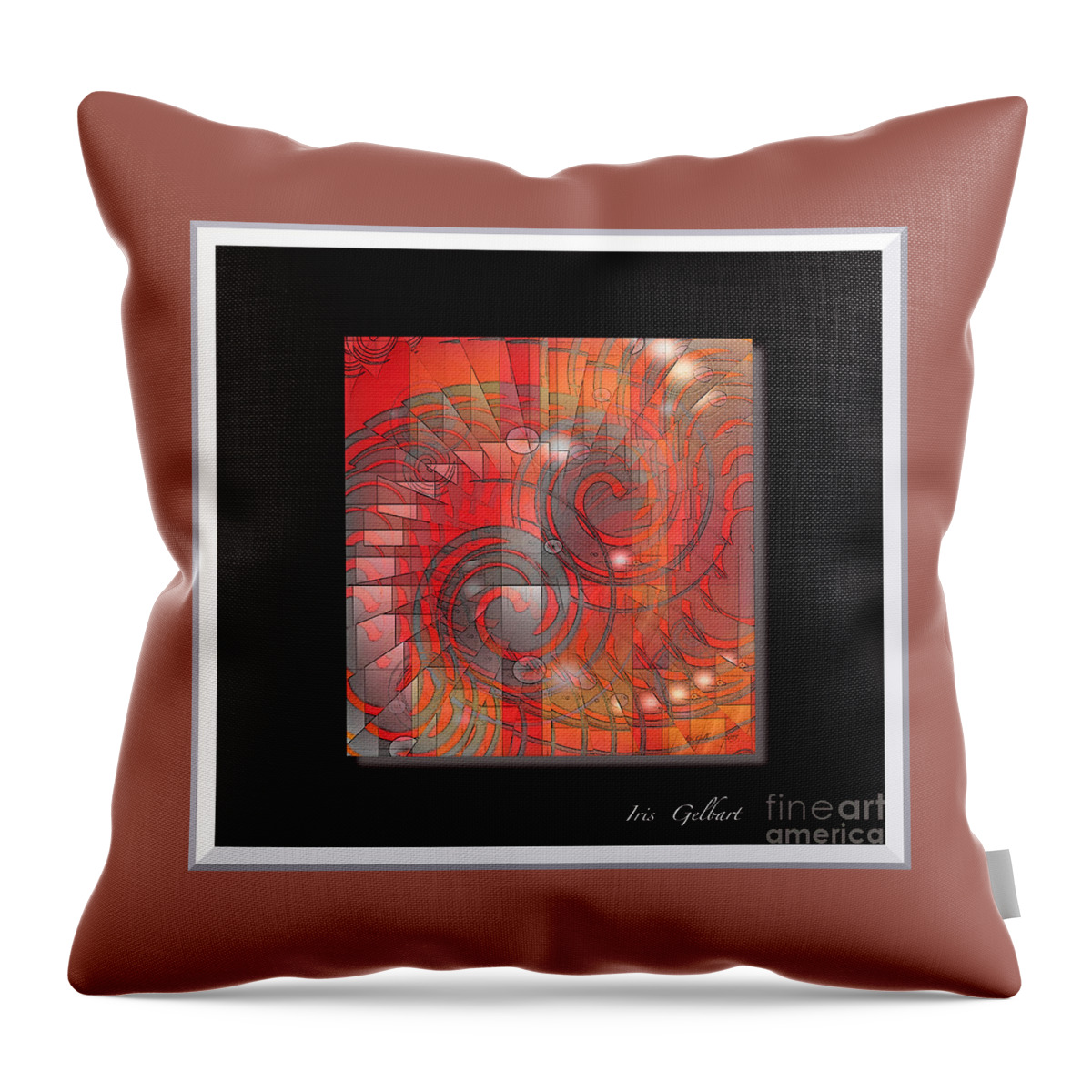 Abstract Throw Pillow featuring the digital art Energy #3 by Iris Gelbart